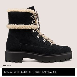 Stuart Weitzman MYLA SHEARLING BOOTIE black